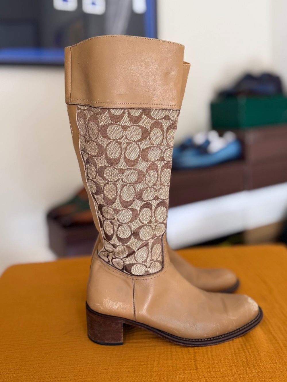 *pre-loved* Coach Carole Signature C Leather Knee-High Boots